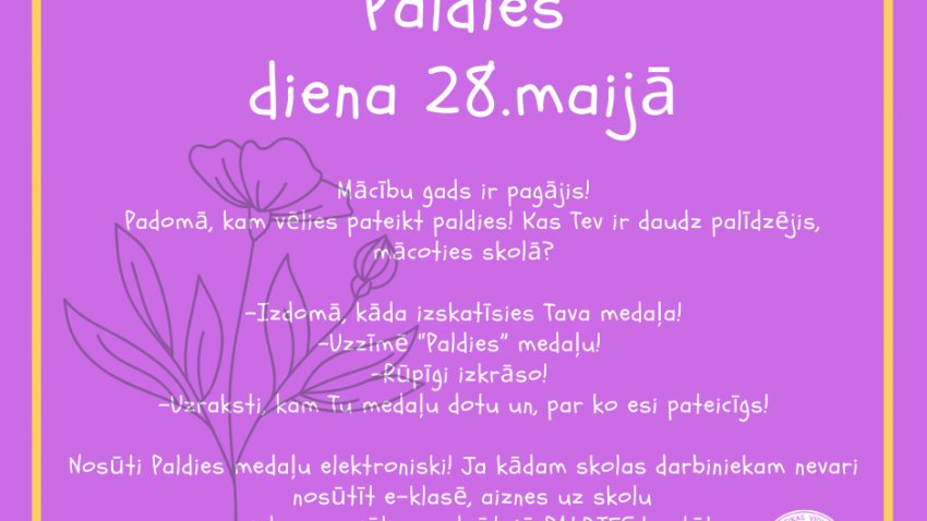 Paldies diena 28.maijā 