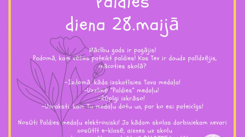 Paldies diena 28.maijā 