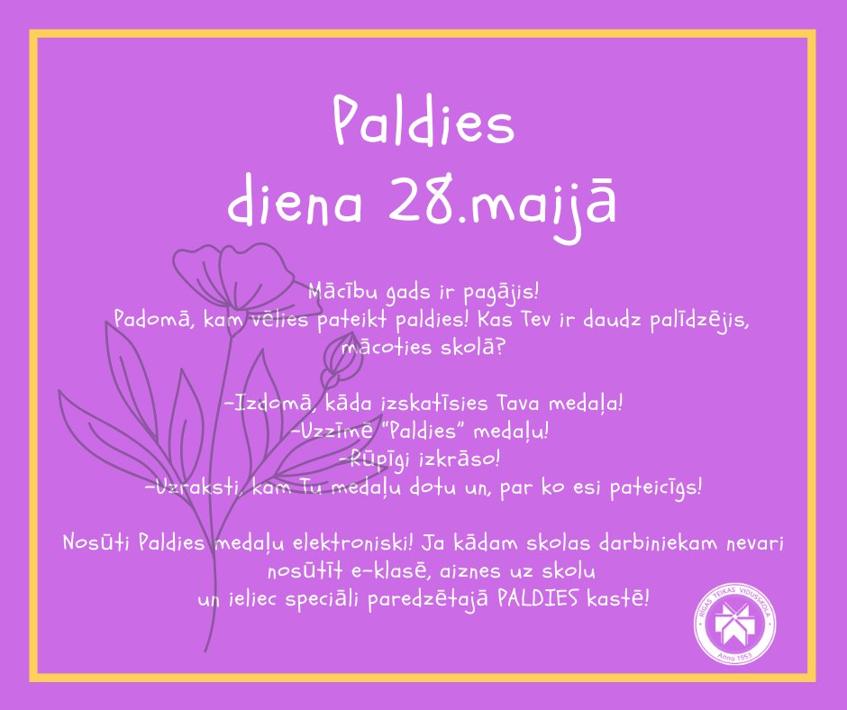 Paldies diena 28.maijā 