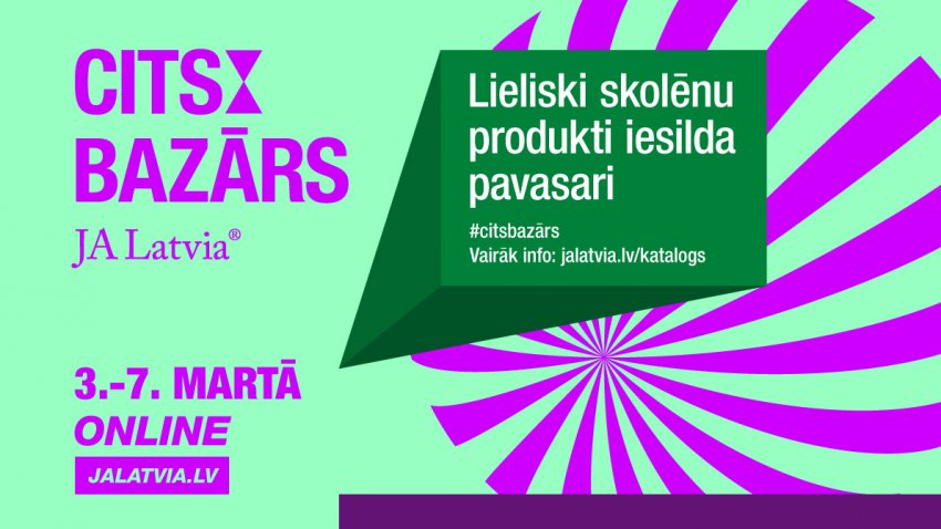 Ikgadējais Latvijas skolēnu mācību uzņēmumu pasākums CITS BAZĀRS norisināsies tiešsaistē šī gada martā.