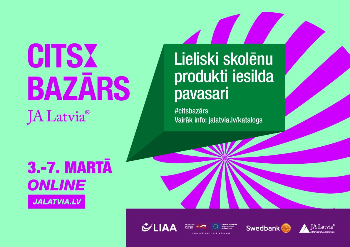 Ikgadējais Latvijas skolēnu mācību uzņēmumu pasākums CITS BAZĀRS norisināsies tiešsaistē šī gada martā.